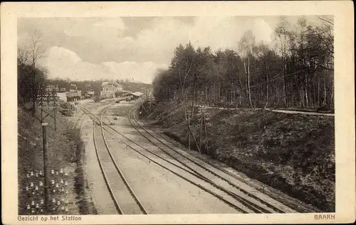 Ak Baarn Utrecht, Gezicht op het Station, Bahnhof, Gleisseite