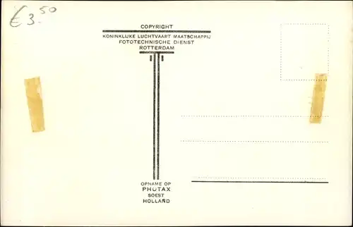 Ak Kornwerderzand Friesland Niederlande, Zuiderzeewerken, Aanleg Sluitsput 1927, Fliegeraufnahme KLM