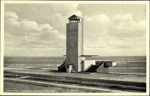 Ak Kornwerderzand Friesland Niederlande, Monument Afsluitdijk