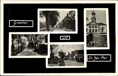 Foto Ak St Jacobi Parochie Friesland Niederlande, Straßenpartien, Kirche