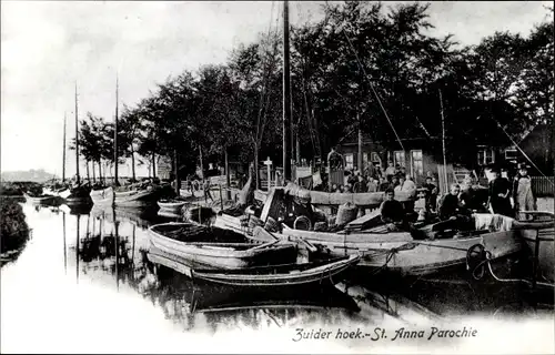 Ak St Annaparochie Friesland Niederlande, Zuiderhoek, Boote