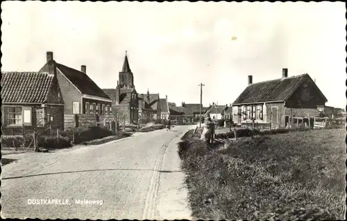 Ak Oostkapelle Walcheren Zeeland, Molenweg