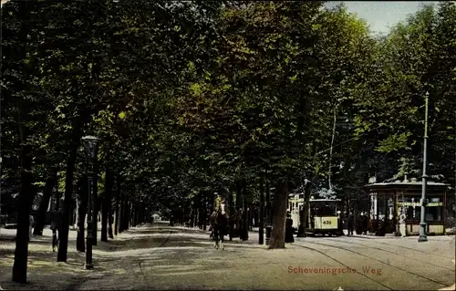 Ak 's Gravenhage Den Haag Südholland, Scheveningsche Weg, Tram