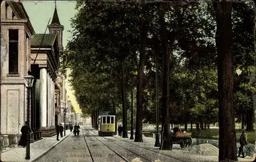 Ak Den Haag Südholland Niederlande, Prinsessegracht, Tram