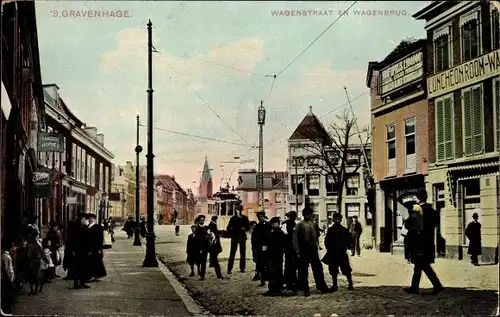 Ak 's Gravenhage Den Haag Südholland, Wagenstraat en Wagenbrug