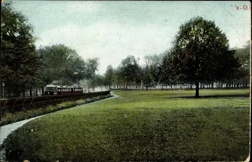 Ak 's Gravenhage Den Haag Südholland, Plein, Park, Straßenbahn