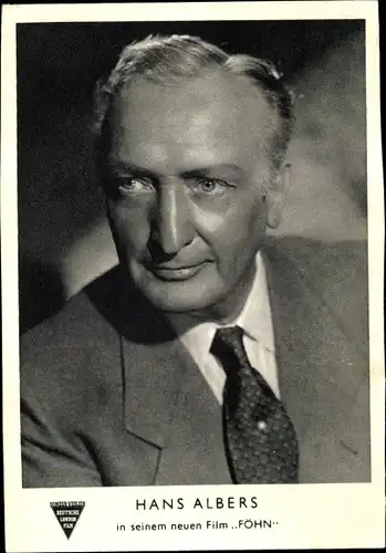 Ak Schauspieler Hans Albers, Portrait, Föhn, Deutsch London Film