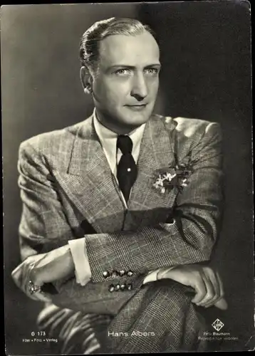 Ak Schauspieler Hans Albers, Portrait, Nr. G 173, UFA, Film Foto Verlag