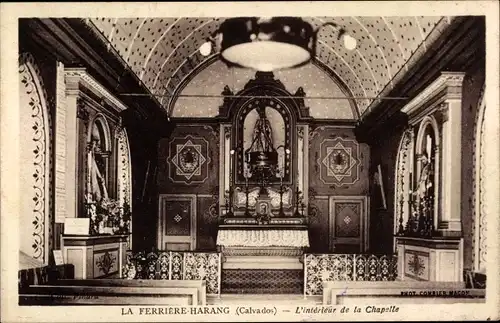 Ak La Ferrière Harang Calvados, L'Interieur de la Chapelle