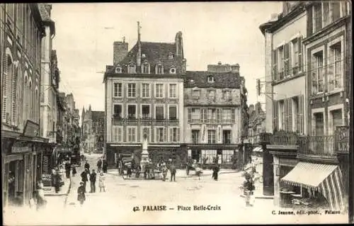 Ak Falaise Calvados, Place Belle Croix