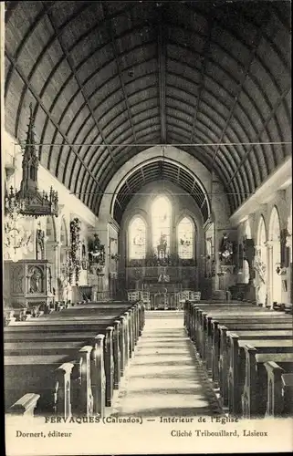 Ak Fervaques Calvados, Interieur de l'Eglise