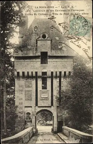 Ak Fervaques Calvados, Entree du Chateau