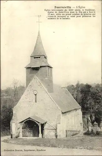 Ak Fourneville Calvados, L'Eglise