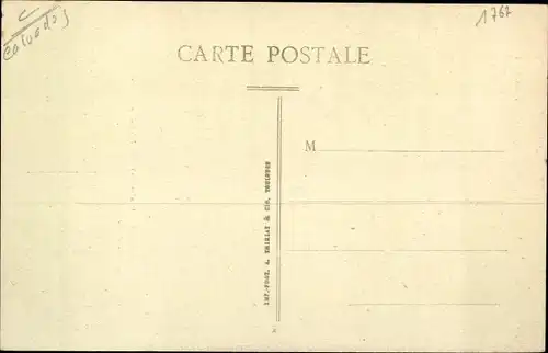 Ak Frénouville Calvados, Pierre milliaire