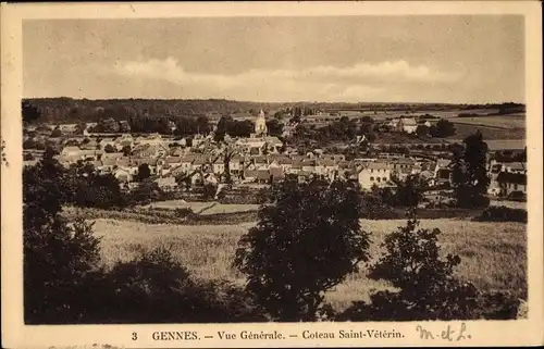 Ak Gennes Maine et Loire, Vue Generale, Coteau Saint Veterin