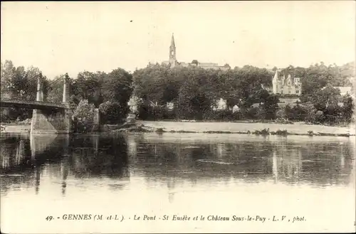 Ak Gennes Maine et Loire, Le Pont, Saint Eusebe, Le Chateau Sous le Puy