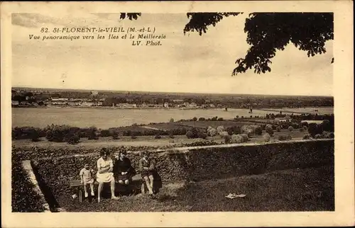 Ak Saint Florent le Vieil Maine et Loire, Vue panoramique vers les Iles et la Meilleraie