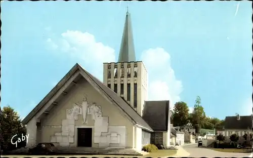 Ak Bretteville sur Laize Calvados, Eglise Notre Dame de la Visitation