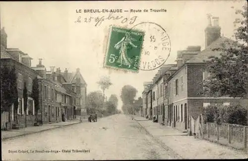 Ak Le Breuil en Auge Calvados, Route de Trouville