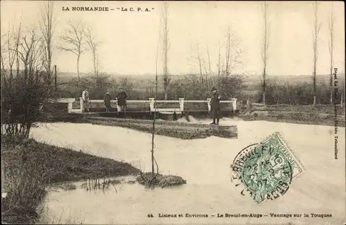 Ak Le Breuil en Auge Calvados, Vannage sur la Touques