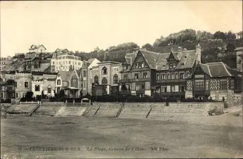 Ak Trouville sur Mer Calvados, La Plage, Groupe de Villas