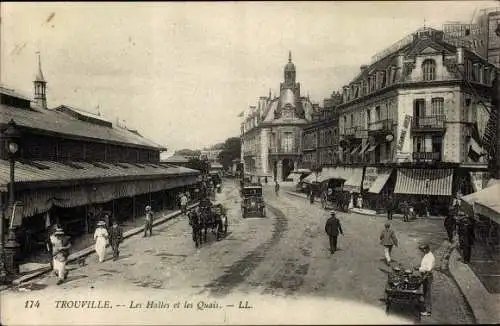 Ak Trouville Calvados, Les Halles, Les Quais