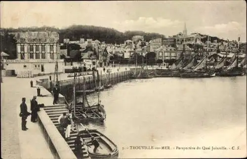 Ak Trouville sur Mer Calvados, Perspective du Quai Joinville