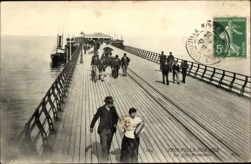 Ak Trouville sur Mer Calvados, La Jetee-Promenade