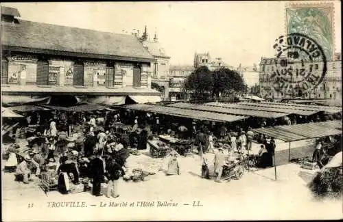 Ak Trouville Calvados, Le Marche, L'Hotel Bellevue