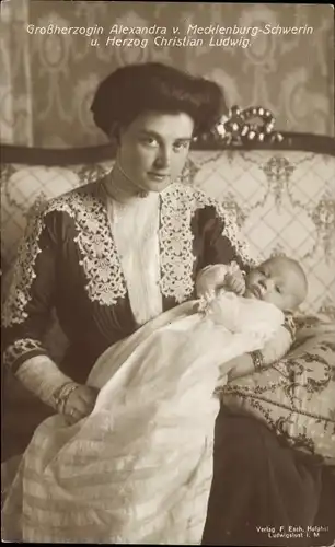 Ak Großherzogin Alexandra und Herzog Christian Ludwig von Mecklenburg Schwerin