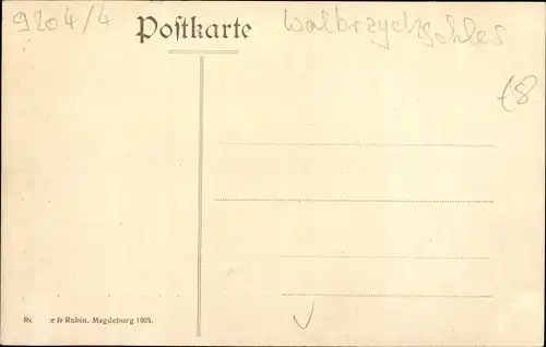 Ak Wałbrzych Waldenburg Schlesien, Rathaus, Neue Anlagen, Denkmal