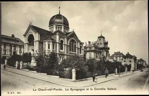 Judaika Ak La Chaux de Fonds Kanton Neuenburg, La Synagoge et le Controle federal