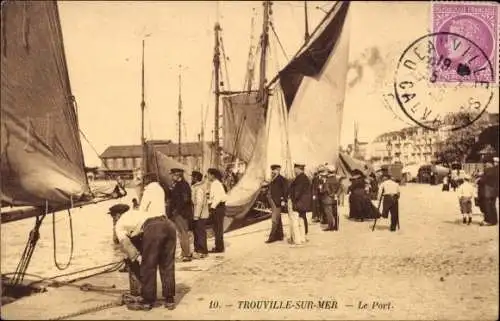 Ak Trouville sur Mer Calvados, Le Port