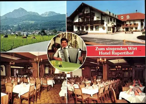 Ak Ainring in Oberbayern, Zum singenden Wirt, Hotel Rupertihof, Ort, Akkordeon