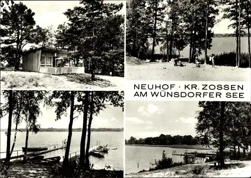 Ak Neuhof Zossen im Kreis Teltow Fläming, Am Wünsdorfer See, Bungalow, Badestelle, Steg