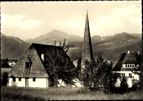 Ak Oberaudorf am Inn Oberbayern, Teilansicht, Auferstehungskirche