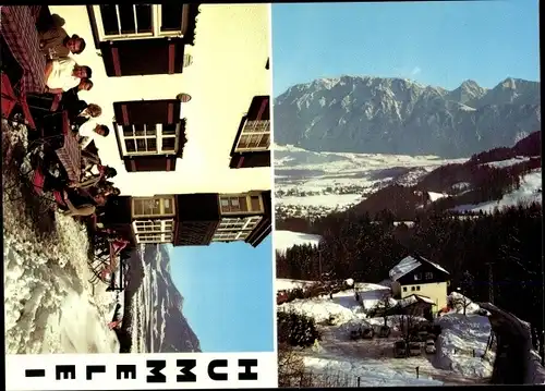 Ak Oberaudorf am Inn Oberbayern, Gasthof Hummelei, Gebirge, Winter