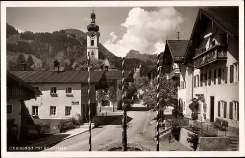 Ak Oberaudorf am Inn Oberbayern, Dorfpartie mit Brünnstein