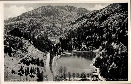 Ak Oberaudorf am Inn Oberbayern, Strandbad Luegsteinsee, Wald, Berge