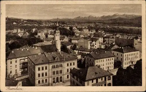 Ak Rosenheim Oberbayern, Teilansicht des Ortes, Kirche