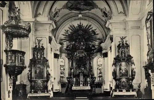 Ak Oberaudorf am Inn Oberbayern, Inneres der Pfarrkirche