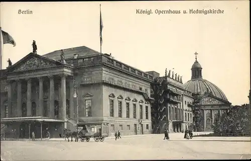 Ak Berlin Mitte, Königliches Opernhaus und Hedwigskirche