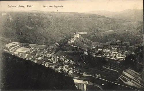 Ak Schwarzburg in Thüringen, Blick vom Trippstein