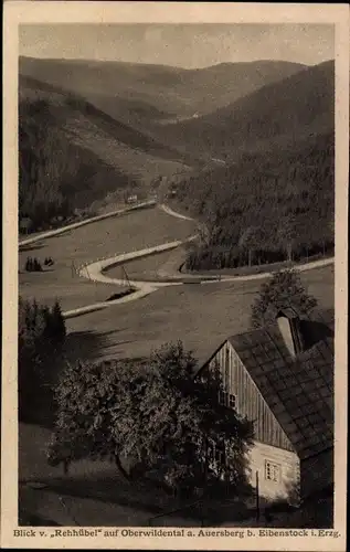 Ak Oberwildenthal Eibenstock im Erzgebirge Sachsen, Blick vom Rehhübel