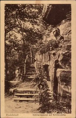 Ak Rudolstadt in Thüringen, Schillerdenkmal auf Schillershöhe