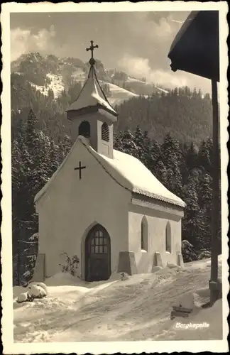 Foto Ak Törwang Samerberg in Oberbayern, Bergkapelle im Schnee, Alpengasthof Duft Bräu