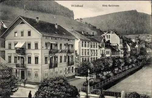 Ak Bad Wildbad im Schwarzwald, König Karlstraße