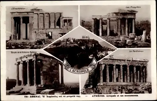 Ak Athen Griechenland, Akropolis, Parthenon, Propylees, Erechtheion