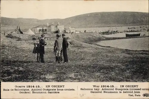 Ak Thessaloniki Griechenland, Salonica bay, Admiral Gueprate, General Baumann is behind him