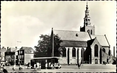 Ak Zevenbergen Nordbrabant, Herv. Kerk, Ortspartie, Pavillon